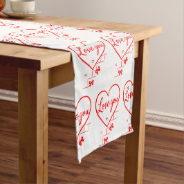 Caminho De Mesa Pequeno Design de corações vermelhos criativos