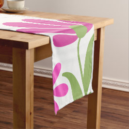 Caminho De Mesa Pequeno Design de Flor Colorida Magenta e Verde