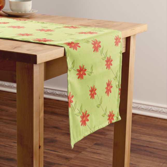 Caminho De Mesa Pequeno Design de Flor Laranja (No Local)