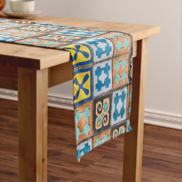 Caminho De Mesa Pequeno Design de padrão de Azulejo de  cerâmicos colorido