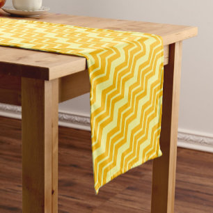 Caminho De Mesa Pequeno Design de padrão de vetor Zigzag amarelo