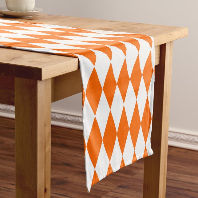 Caminho De Mesa Pequeno Design de Verificadores de Ouros Branco Laranja (Criador carregado)