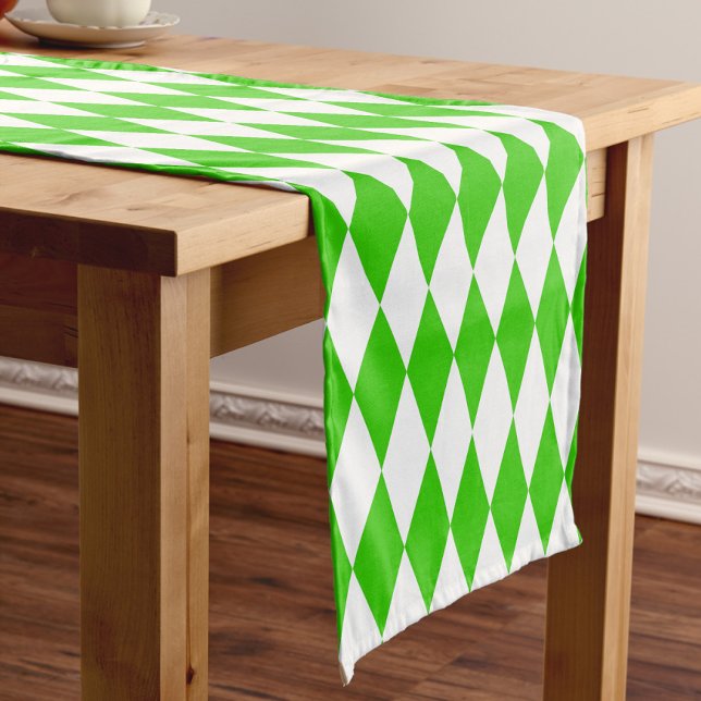 Caminho De Mesa Pequeno Design dos Verificadores de Ouros Branco Verde (Criador carregado)