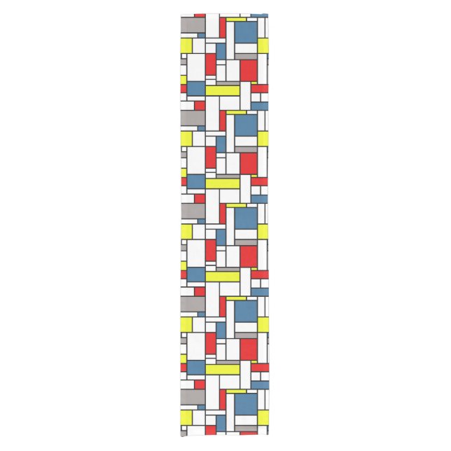 Caminho De Mesa Pequeno Design mondrian (Frente)