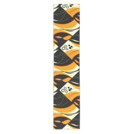 Caminho De Mesa Pequeno Design preto alaranjado