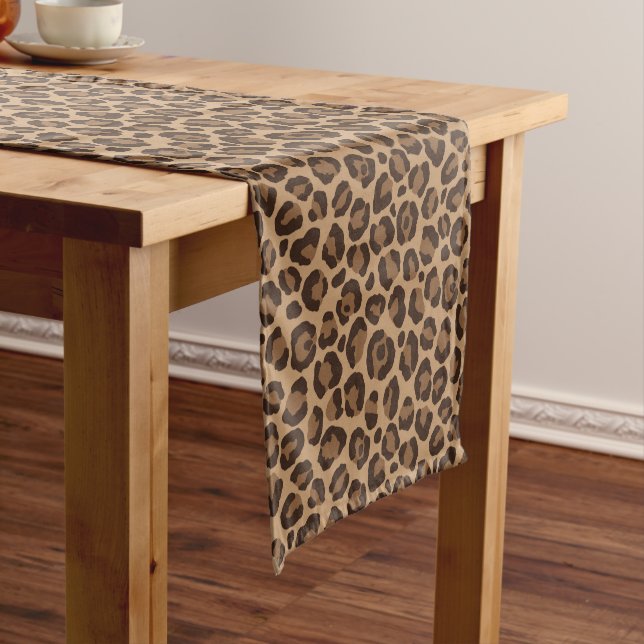 Caminho De Mesa Pequeno Design Série Clássico Leopardo 12 (No Local)