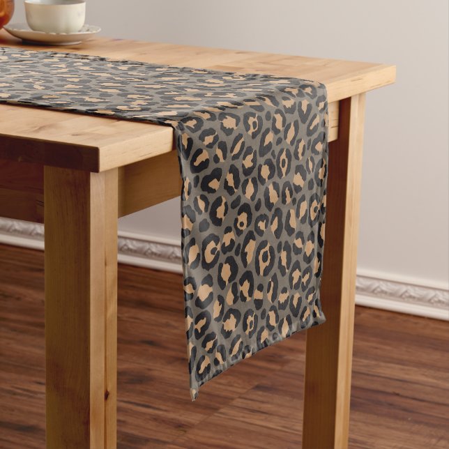 Caminho De Mesa Pequeno Design Série Clássico Leopardo 4  (No Local)