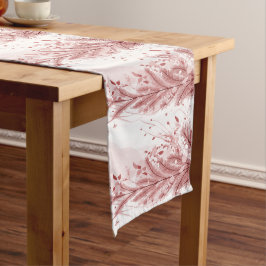 Caminho De Mesa Pequeno Desorte de Neve Vermelha de Pinheiro de Natal Boni