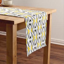 Caminho De Mesa Pequeno Diamante de Cinza Amarelo Abstrato moderno