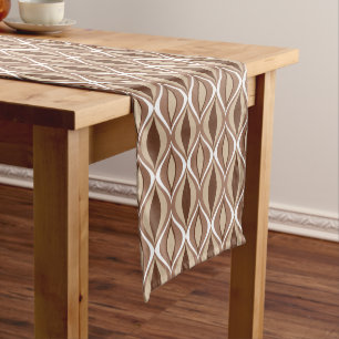 Caminho De Mesa Pequeno Diamantes Modernos do Século médio, Taupe e Brown