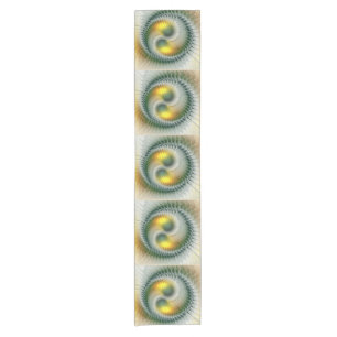 Caminho De Mesa Pequeno Do abstrato verde do amarelo de Yin Yang Fractal