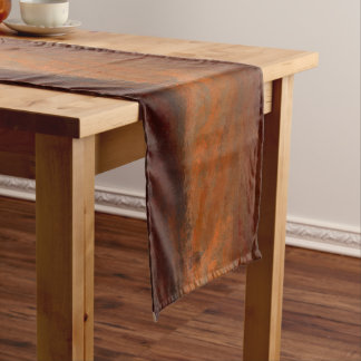 Caminho De Mesa Pequeno edeles braun / dunkeloranges gemaltes design