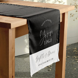 Caminho De Mesa Pequeno Elegant Company Logo Branded Trade Show Black