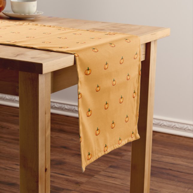 Caminho De Mesa Pequeno Elegant Simple Orange Pumpkin Pattern (No Local)