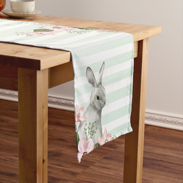 Caminho De Mesa Pequeno Elegante Bunny striped design (No Local)