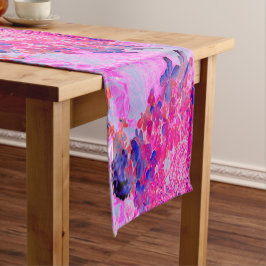 Caminho De Mesa Pequeno Elegante Fúchsia e Iluminismo Azul Escuro