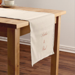 Caminho De Mesa Pequeno Elegante Terracotta Script Mesa Runner