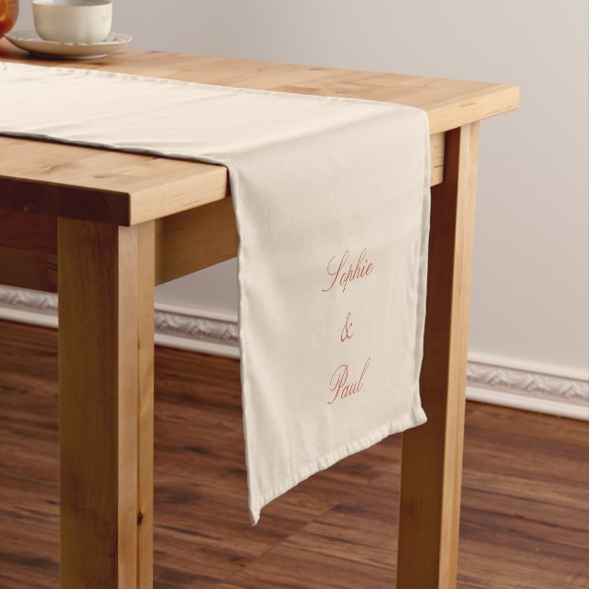 Caminho De Mesa Pequeno Elegante Terracotta Script Mesa Runner (No Local)