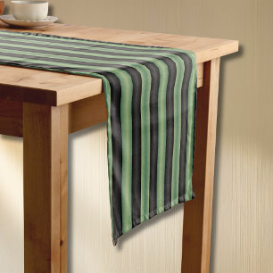 Caminho De Mesa Pequeno Elegante Vintage Verde Salvia Oliva Preto 3D Listr