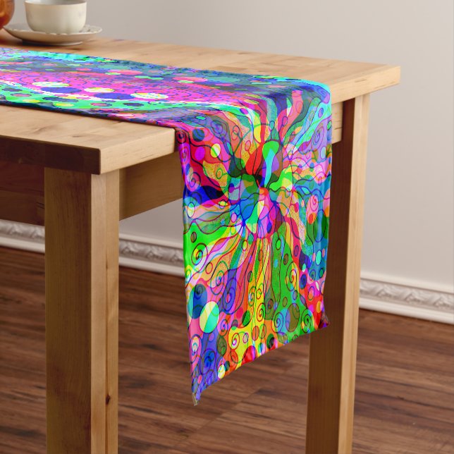 Caminho De Mesa Pequeno Esboço de arte fantasiosa - Abstrato Neon Shift 1 (No Local)