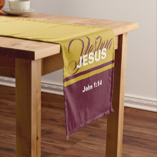 Caminho De Mesa Pequeno Escritura Cristã JESUS RAASON SEASON Natal