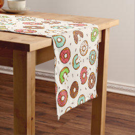 Caminho De Mesa Pequeno Estilo Colorido de Padrão de Rosquinha Retroativo