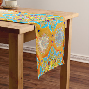 Caminho De Mesa Pequeno Estilo de tangerina mórbida arabesca octo-brilhant
