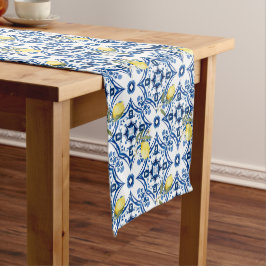 Caminho De Mesa Pequeno estilo italiano,mediterrâneo,majolica,limão,