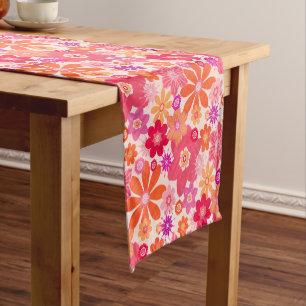 Caminho De Mesa Pequeno Estilo Retro Bonito Padrão Floral Cor-de-rosa Lara