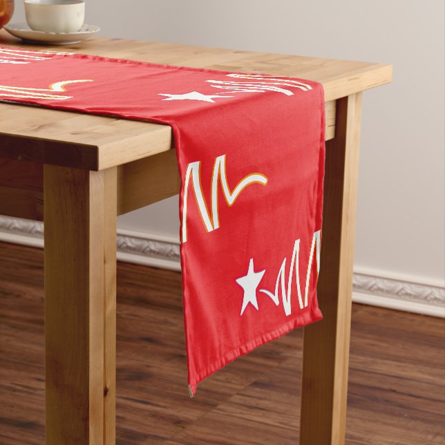 Caminho De Mesa Pequeno Estrela de Natal Vermelha Feriado (No Local)