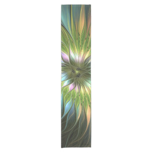 Caminho De Mesa Pequeno Fantasia Colorida Luminosa Flores Arte Fractal