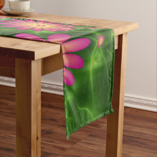 Caminho De Mesa Pequeno Fantasias Rosa Flores Modernas Abstrato Arte Fract