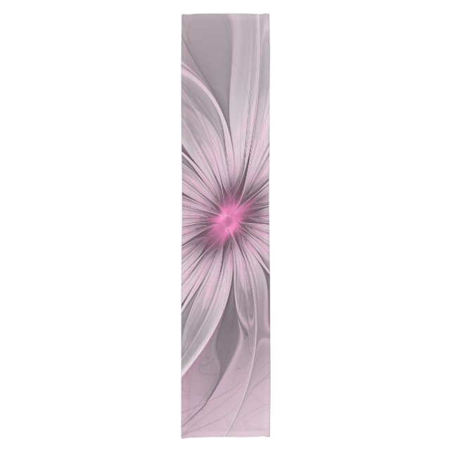 Caminho De Mesa Pequeno Fantasy Flower Abstrato Plum Floral Arte Fractal (Frente)
