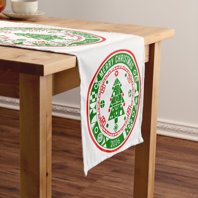 Caminho De Mesa Pequeno Feliz design de Natal (No Local)
