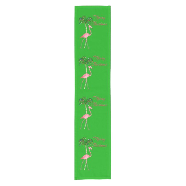 Caminho De Mesa Pequeno Feliz Natal Flamingo (Frente)