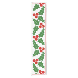 Caminho De Mesa Pequeno Feriado de Natal vermelho, verde, borda de morango