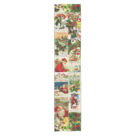 Caminho De Mesa Pequeno Fesage Vintage Papais noeis vitorianos Colagem de