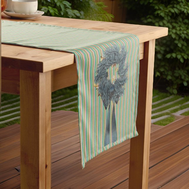 Caminho De Mesa Pequeno Fio com faixas verdes de faixa simples (Criador carregado)