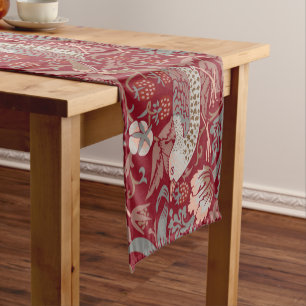 Caminho De Mesa Pequeno Fita de cetim curta William Morris Strawberry Thie