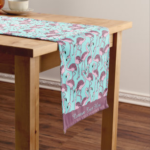 Caminho De Mesa Pequeno Flamingos tropicais cor-de-rosa decorativos