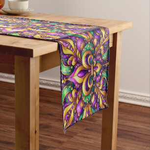 Caminho De Mesa Pequeno fleur de lis mardi gras