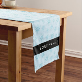 Caminho De Mesa Pequeno Flocos de neve azuis, seu nome, Personalize