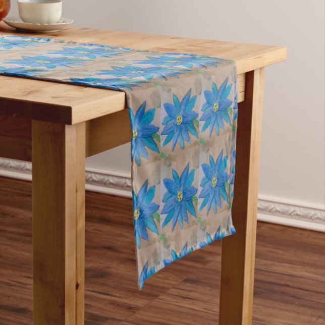 Caminho De Mesa Pequeno Flor Azul (No Local)