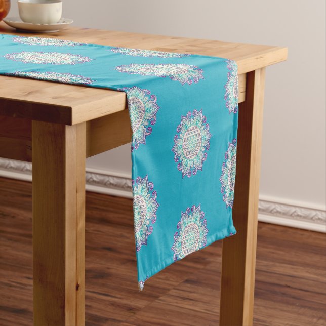 Caminho De Mesa Pequeno Flor Da Vida - Índia Mandala 2 (No Local)