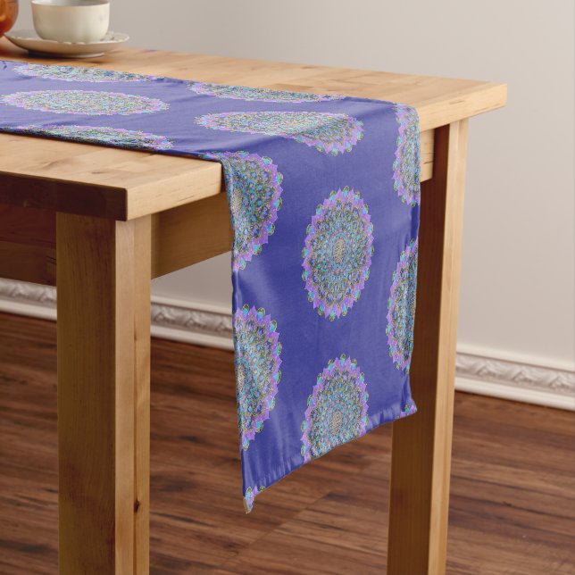 Caminho De Mesa Pequeno Flor da Vida - Mandala Estilo Índia 2 (No Local)