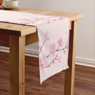 Caminho De Mesa Pequeno Flor de Cereja - Rosa