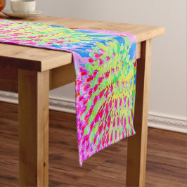 Caminho De Mesa Pequeno Flor de Cone Abstrato Arco-íris Multicolorido