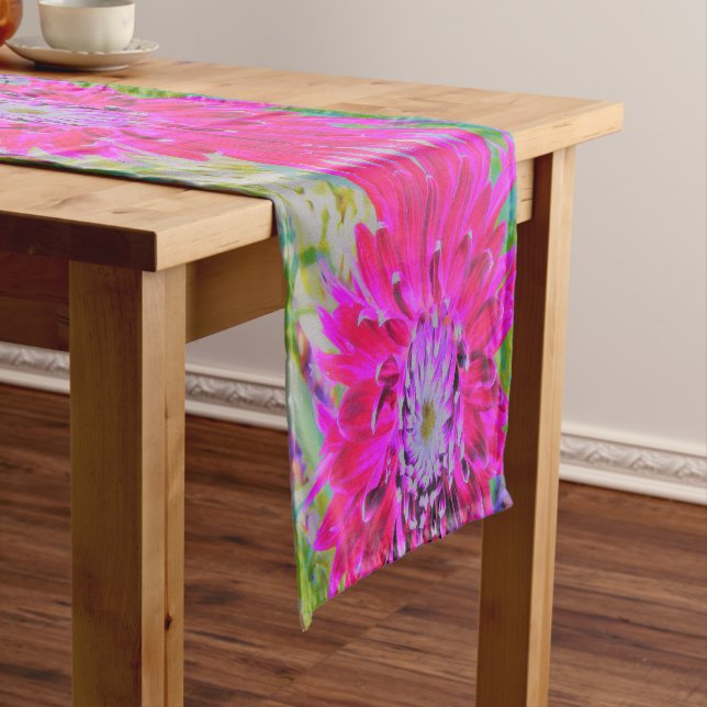 Caminho De Mesa Pequeno Flor de Dália Rosa-Rosa-Vermelha-Crimson (No Local)