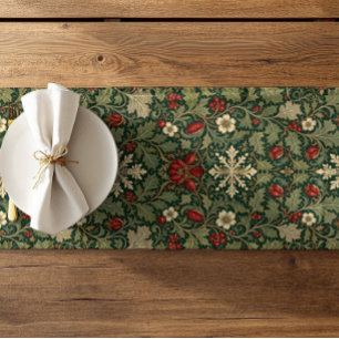 Caminho De Mesa Pequeno Floral escuro vintage gótico William morris