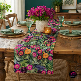 Caminho De Mesa Pequeno Floral Rosa Ilha Prado